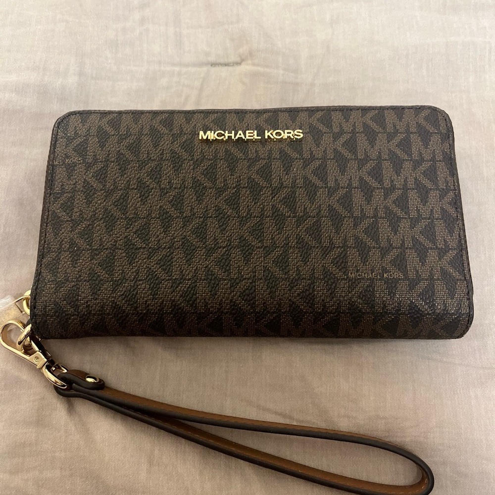 Michael Kors Tan Zip-Around Wallet